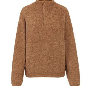 Skims Cozy Knit Pullover in Camel S/M